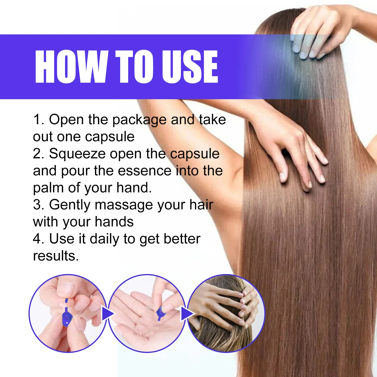 Magic Hair Vitamin Capsule Keratin Oil Fast Restore Hair Soft Smooth Shiny Deep Moisturizer Frizzy Dry Scalp Hair Care Products - Image 5