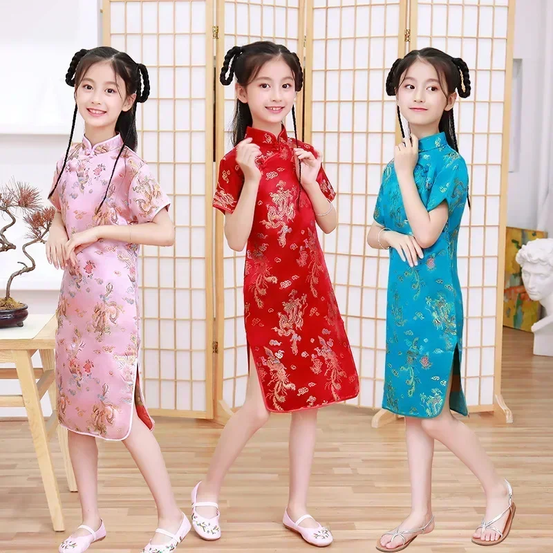 Summer Children Girls Dresses Vestidos Casual Baby Qipao Costumes Fashion Modern Cheongsam Kids Clothes Chinese Style Girl Dress - Image 4