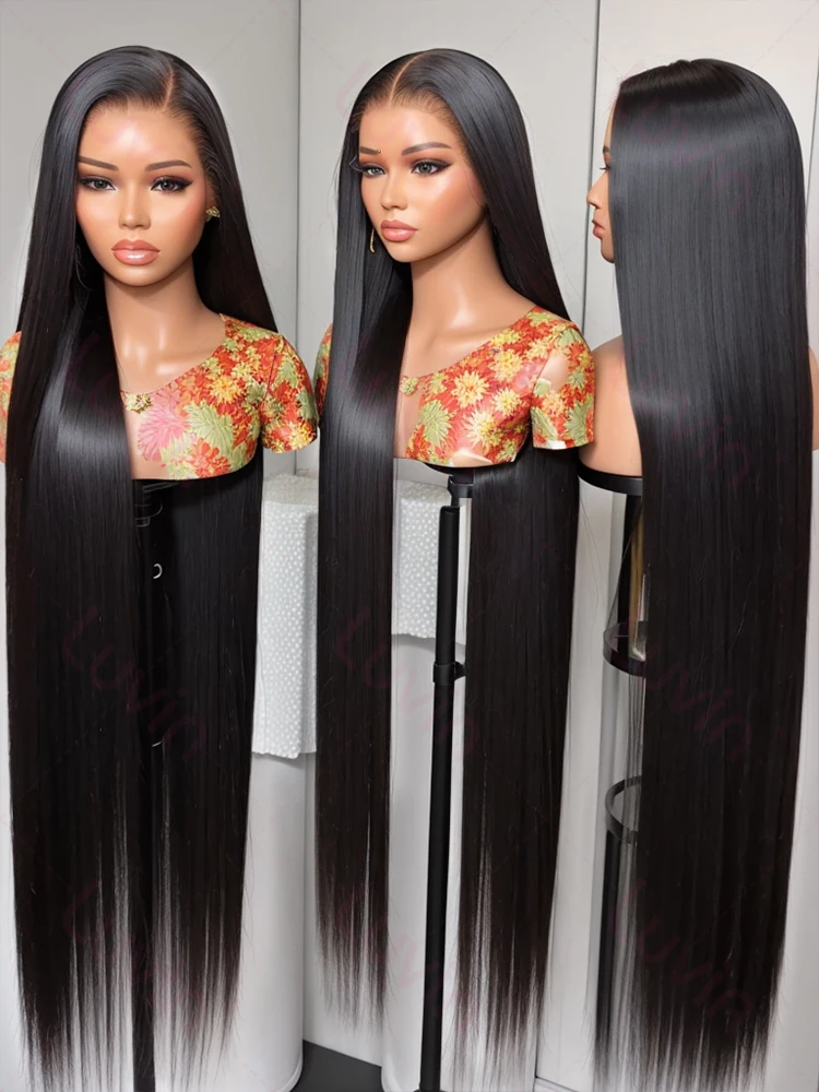 30 40 Inch Straight Human Hair Wigs 13x6 Hd Lace Frontal Wig Brazilian Transparent Bone Straight 13x4 Lace Front Wig For Women - Image 2