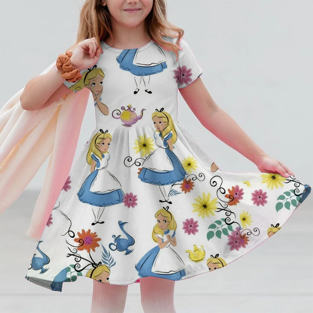 Disney Girls' Princess Dress Fashion Children's Casual A-line Princess Dress Girls' Birthday Gift Dress Basic Heart shaped Dress - Image 5