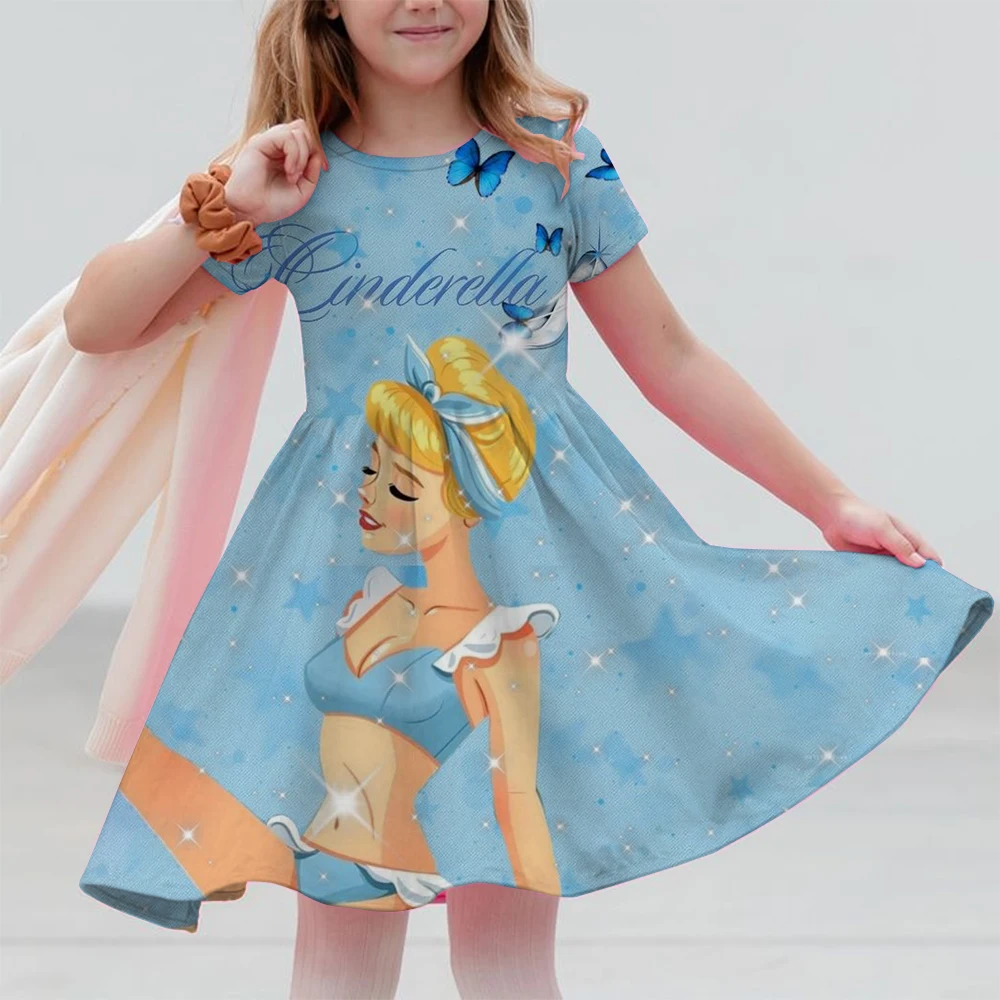 Disney Girls' Princess Dress Fashion Children's Casual A-line Princess Dress Girls' Birthday Gift Dress Basic Heart shaped Dress - Image 3