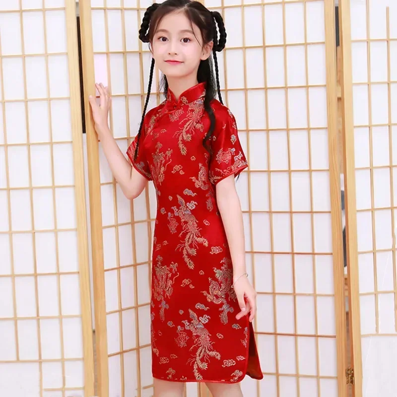 Summer Children Girls Dresses Vestidos Casual Baby Qipao Costumes Fashion Modern Cheongsam Kids Clothes Chinese Style Girl Dress - Image 3