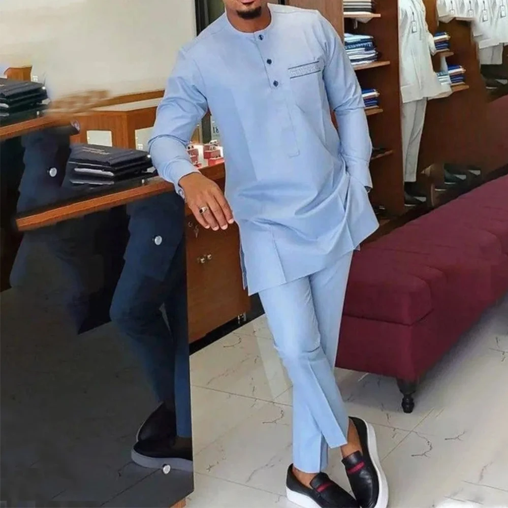 Kafatan Elegant Men's Suit Traditional Embroidered 2-piece Suit African Ethnic Style Festive Wedding Complete Luxury Men's Suit - Image 5