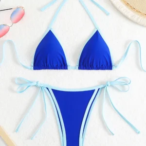 2025 Triangle Halter Bikini Sexy Brazilian Swimsuit Women String Swimwear Female Bathers Bathing Swimming Swim Suit Beachwear