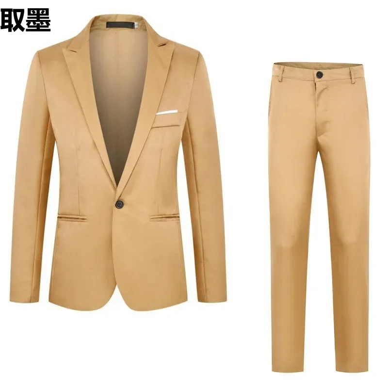 2023 New Men's Fashionable Business Casual Suit Slim Fit Western Style Clothes 2-Piece Set Wholesale Cross-Border E-commerce - Image 4