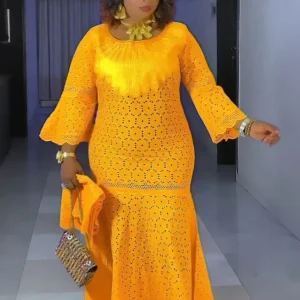 Wedding Party Dresses For Women African Embroidery Lace Mermaid Robe Dubai Turkey Hijab Abayas Elegant Evening Dress Clothing