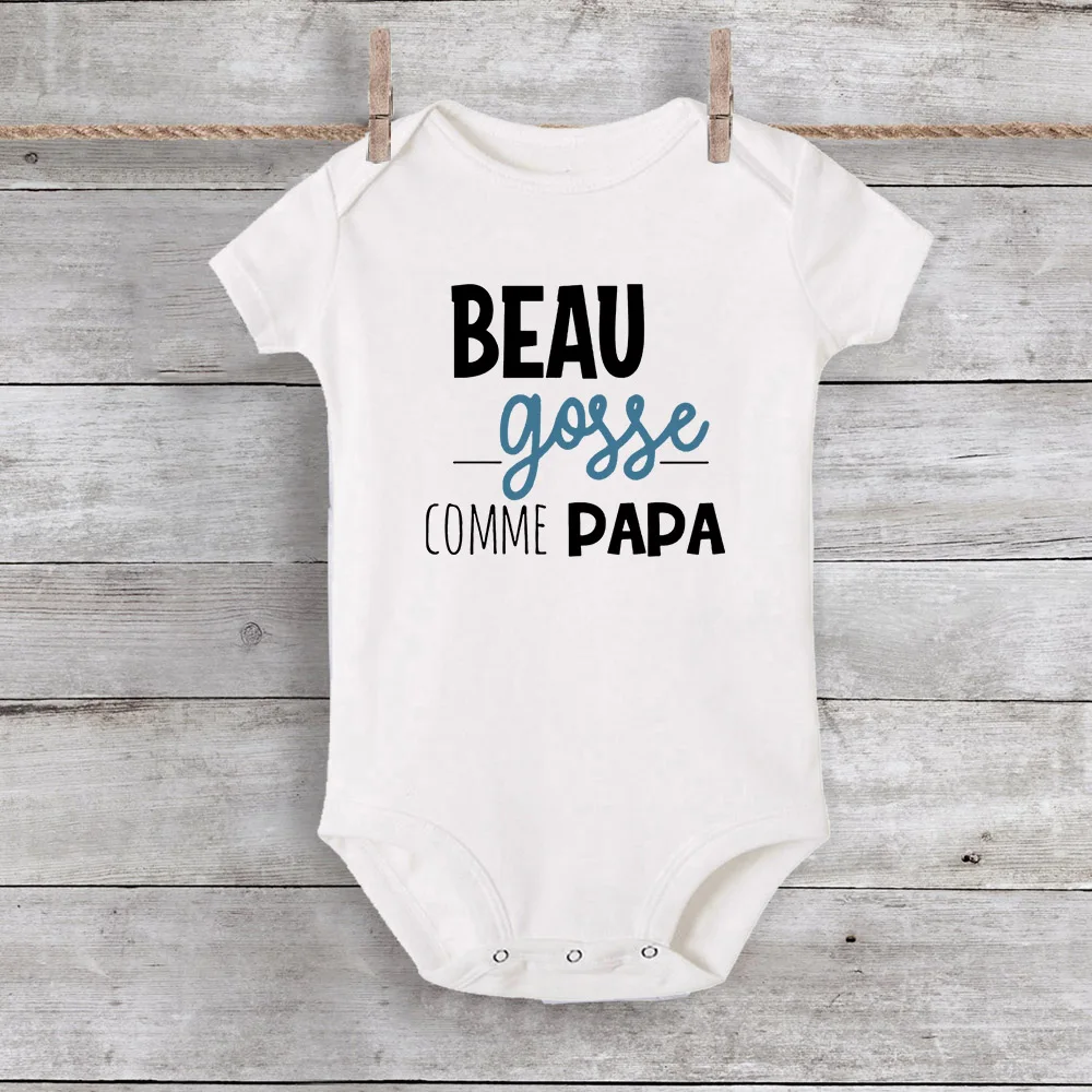 Handsome Like Daddy Newborn Baby Summer Bodysuit Infant Body Short Sleeve Baby Boy Jumpsuit Funny Cute Toddler Bodysuit Outfits