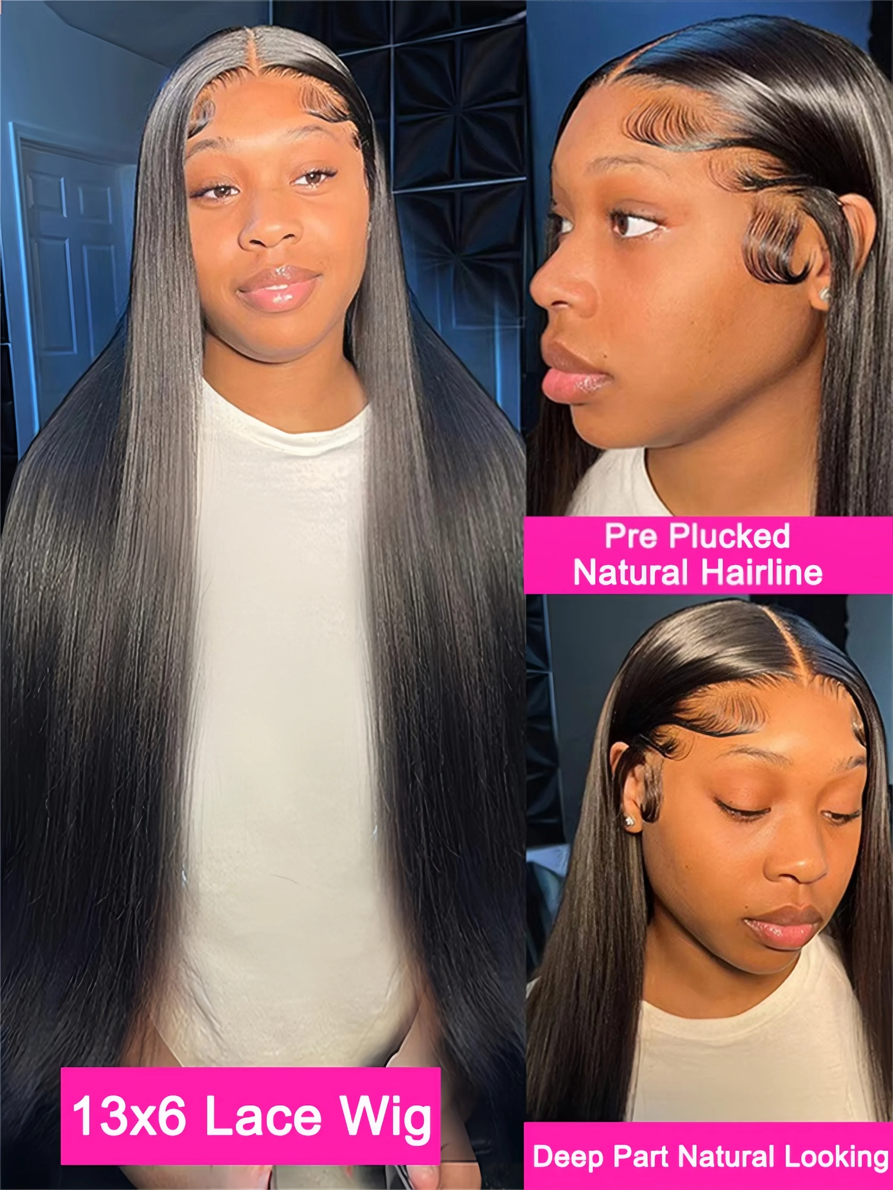 30 40 Inch Straight Human Hair Wigs 13x6 Hd Lace Frontal Wig Brazilian Transparent Bone Straight 13x4 Lace Front Wig For Women - Image 3