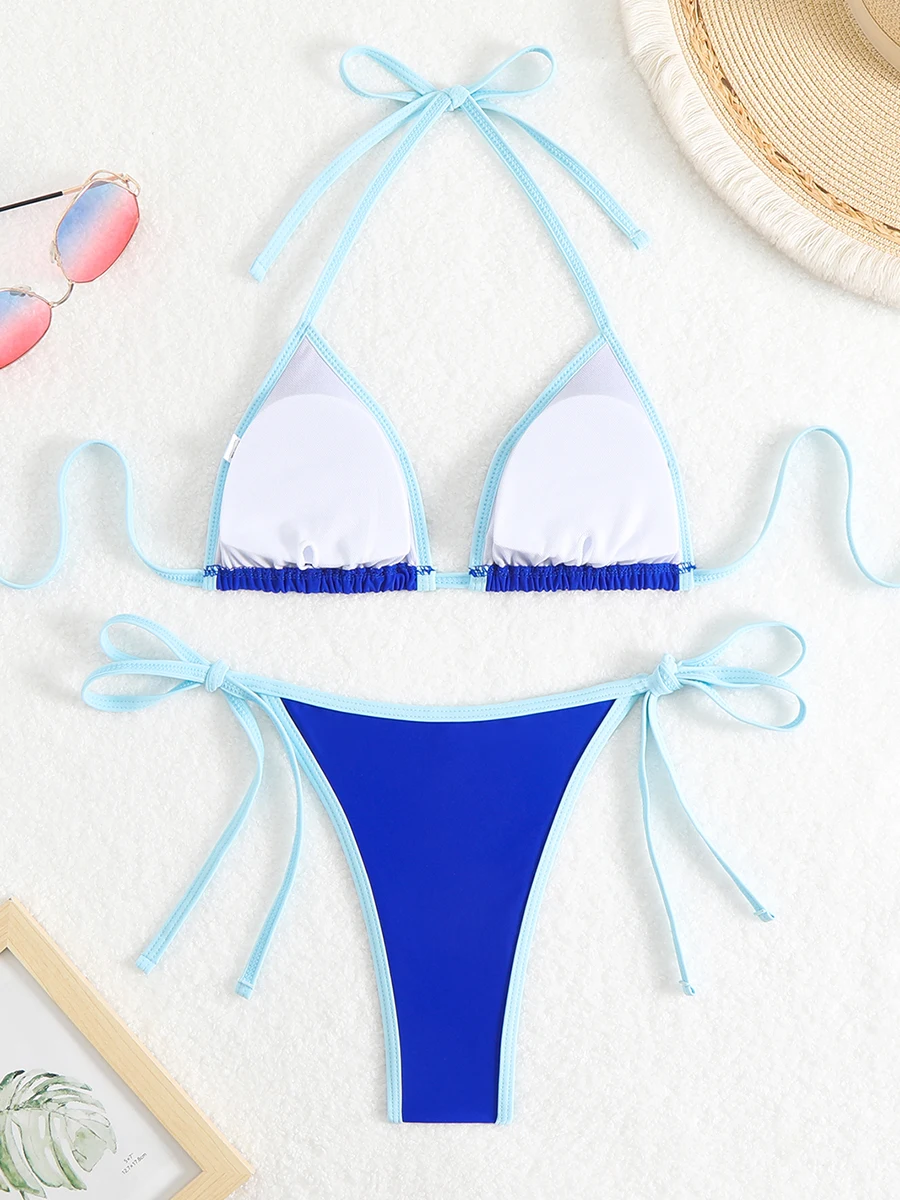 2025 Triangle Halter Bikini Sexy Brazilian Swimsuit Women String Swimwear Female Bathers Bathing Swimming Swim Suit Beachwear - Image 2