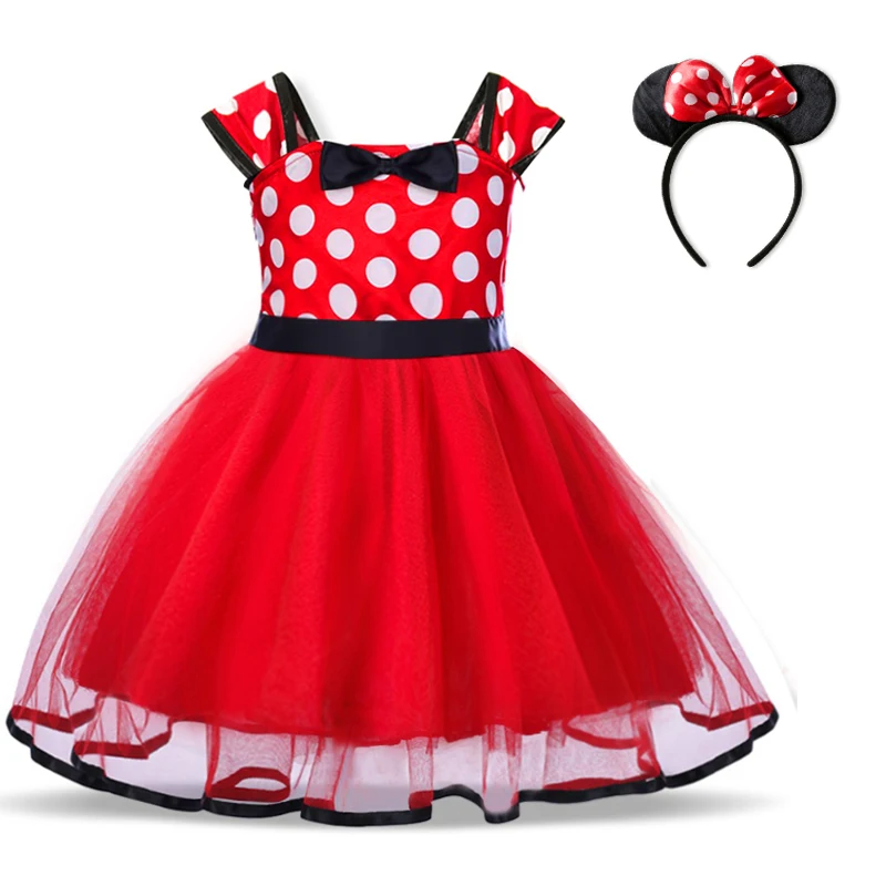 Cute Baby Girl Dress for 9M-4Yrs Children Summer Clothes Kids Minni Mouse Polka Dot Dress Girls Birthday Party Christmas Costume - Image 2