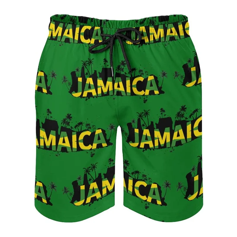 Men's 3d Printed Jamaican Flag Swim Trunks Fashion Summer Jamaica Beach Surf Board Shorts Quick Dry Sports Gym Short Pants - Image 4
