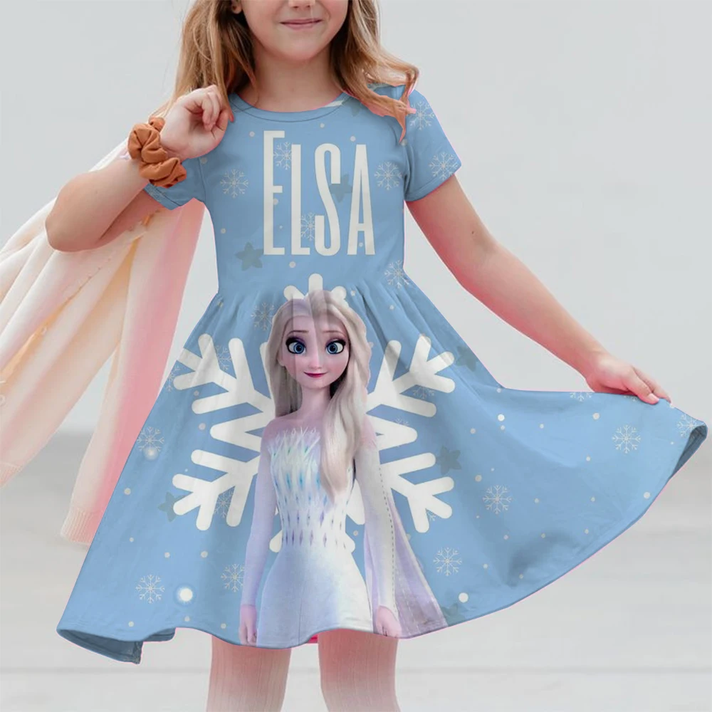 Disney Girls' Princess Dress Fashion Children's Casual A-line Princess Dress Girls' Birthday Gift Dress Basic Heart shaped Dress - Image 6