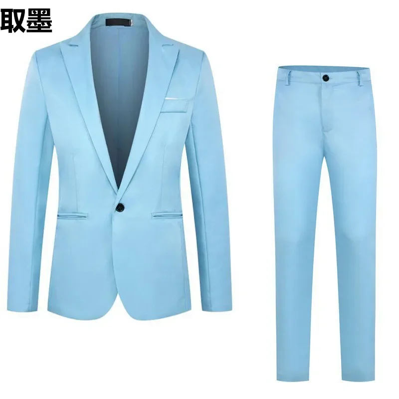 2023 New Men's Fashionable Business Casual Suit Slim Fit Western Style Clothes 2-Piece Set Wholesale Cross-Border E-commerce - Image 3
