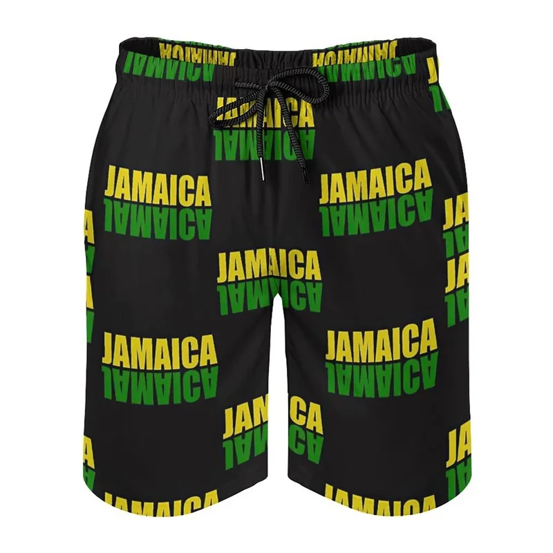 Men's 3d Printed Jamaican Flag Swim Trunks Fashion Summer Jamaica Beach Surf Board Shorts Quick Dry Sports Gym Short Pants - Image 5
