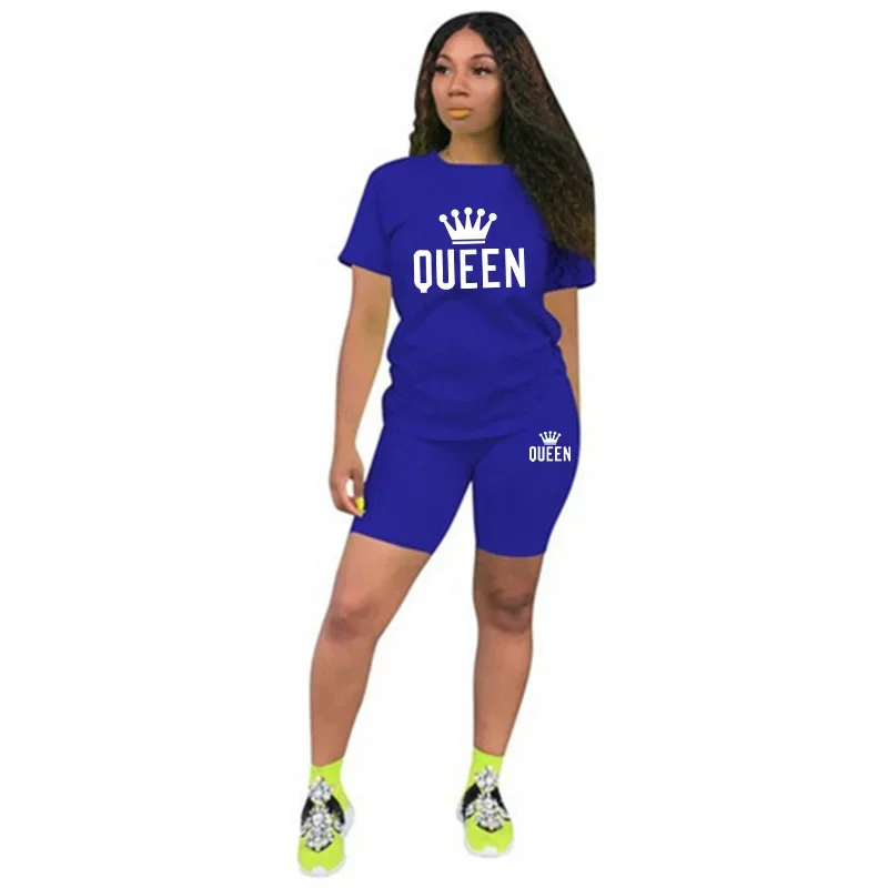 Summer Womens Tracksuit Queen Printing T-Shirt+Shorts 2 Piece Sets Fashion Casual Sportswear Clothing Luxury Jogging Short Suit - Image 4