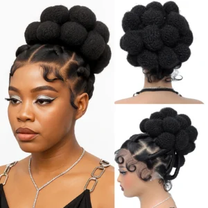 Synthetic Braided Wigs Hand-tied Full Lace Braided Wig with Baby Hair Afro Short Wigs Knotless Box Braids Wigs for Black Women