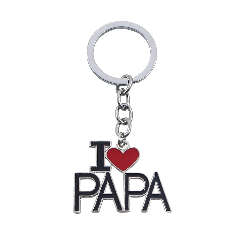 I Love MOM&MAMA&DAD&PAPA Hollow Letters Keychain for Women Men Jewelry Backpack Key Chain Father's Day and Mother's Day Gifts - Image 4