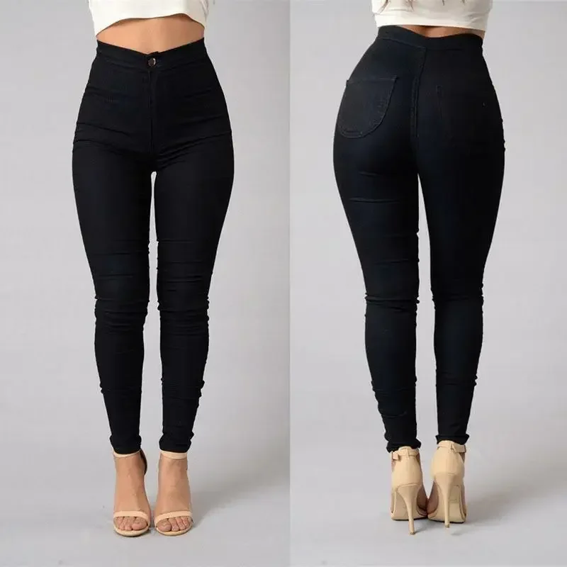 Hot Women Pencil Stretch Slim Denim Skinny Jeans Pants High Waist Jeans Trousers - Image 5
