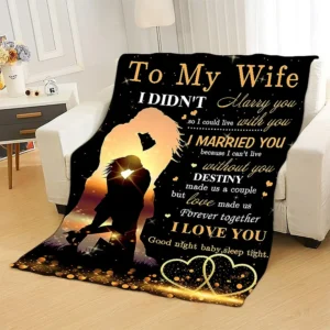 To My Wife Blanket From Husband for Wife | Super Soft Fleece Couples Throw Blankets,Romantic Women Valentines Day Birthday Gifts