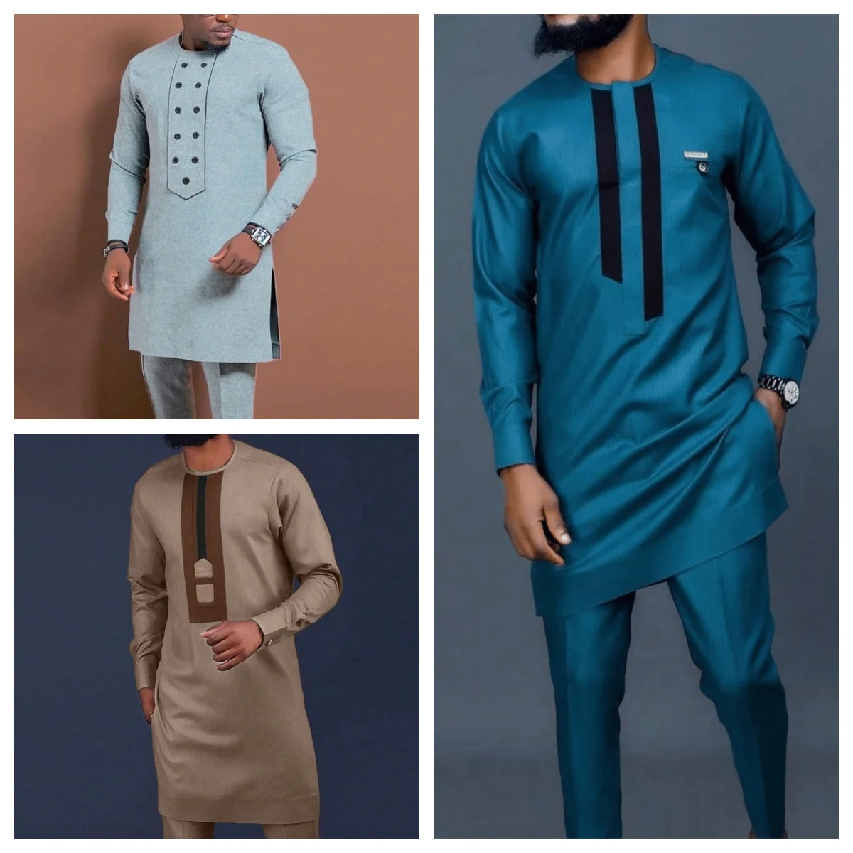 2024Men's Wedding Suit Two-Piece Trousers T-Shirt Suit Men's Elegant Suit Patchwork Crew Neck Classic Men's Social Suit Dress