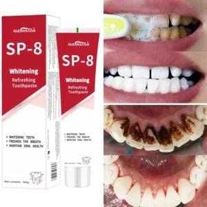 SP-8 Probiotic Toothpaste for Oral Care Whiten Clean Removes Stains Fresh Breath Formula with Lactobacillus & Sodium Saccharin