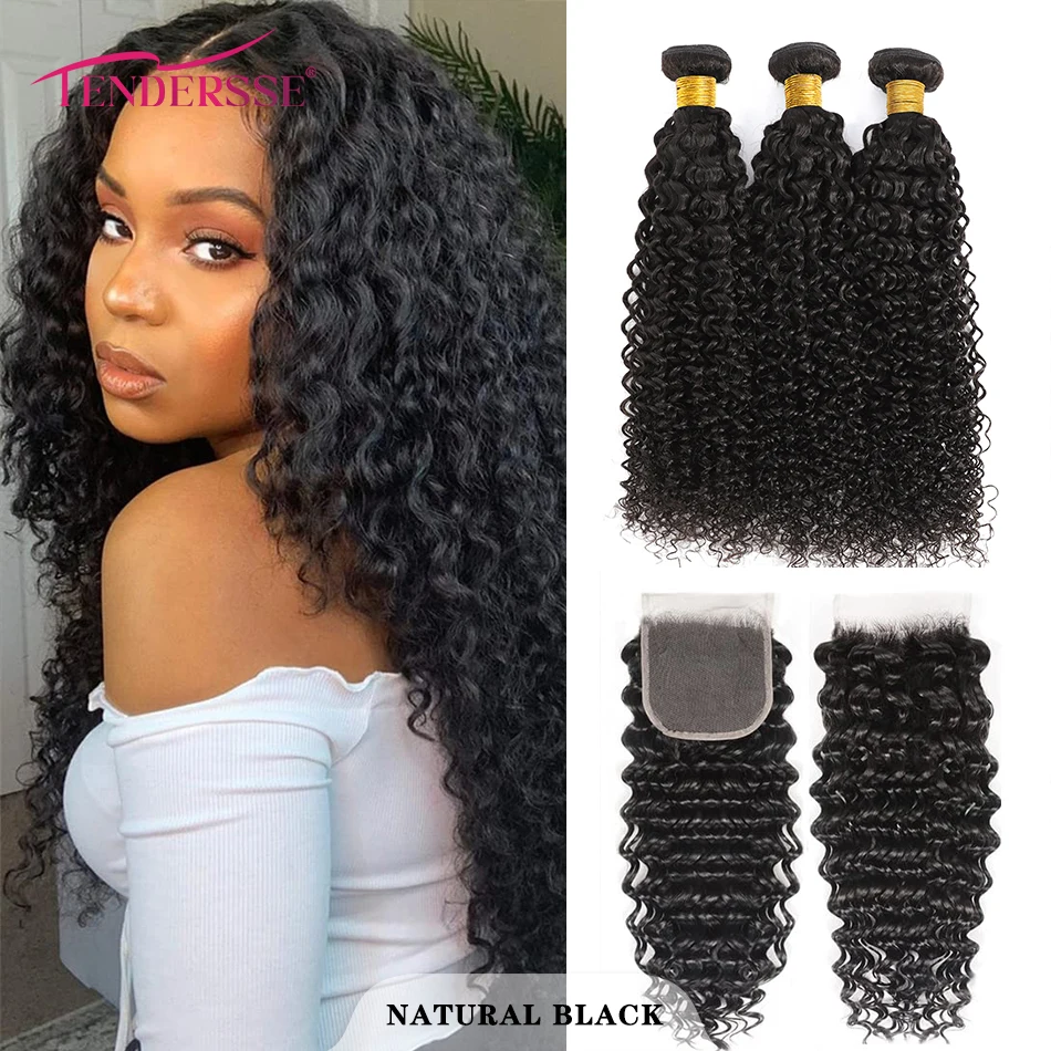 10A Mongolian Afro Kinky Curly Human Hair 3 Bundles with 4x4 Lace Closure 100% Unprocessed Virgin Kinky Curly Human Hair Weave - Image 2
