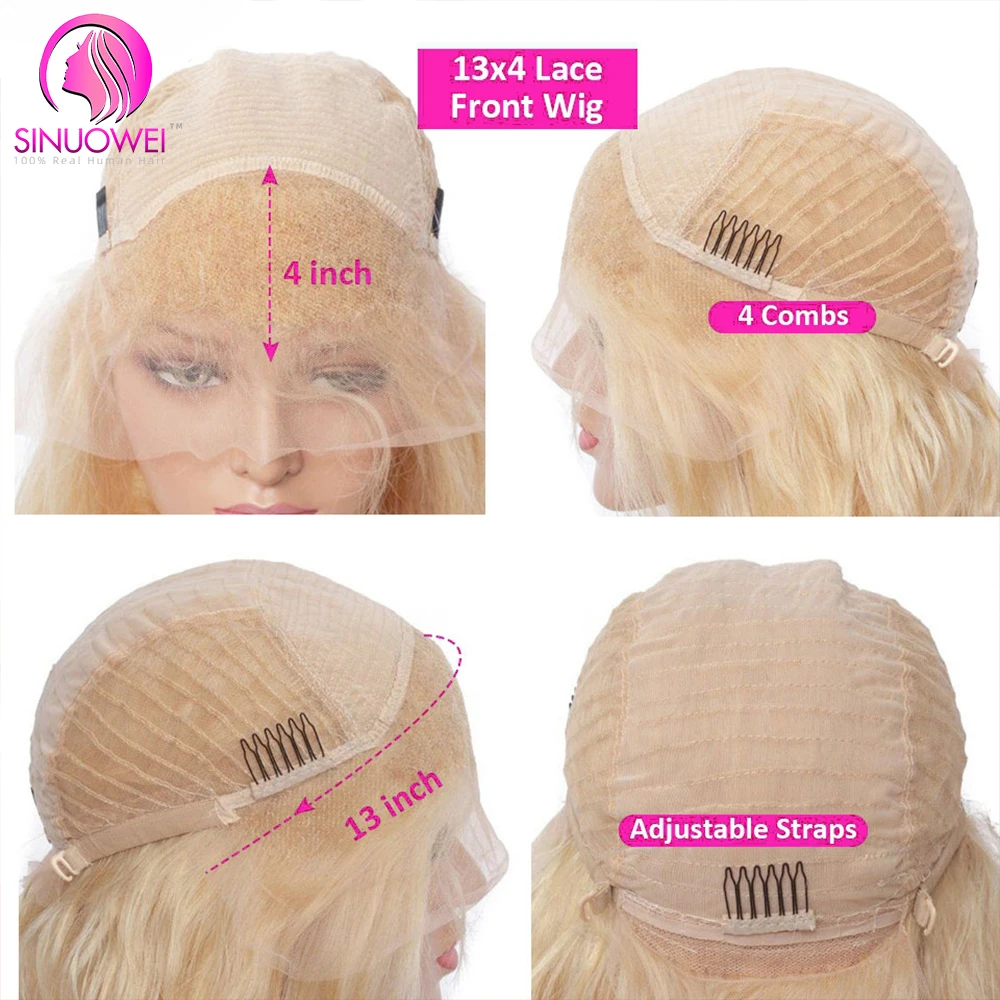 4/613 Blonde Bob Wig Dark Root Honey Blonde Colored Short Bob Human Hair Wigs 13x4 Lace Frontal Brazilian Hair Wigs For Women - Image 6