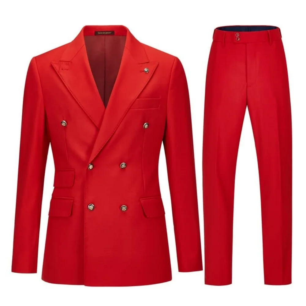 Mens 3-Piece Suit Notched Lapel One Button Slim Fit Formal Jacket Vest Pants Set - Image 5