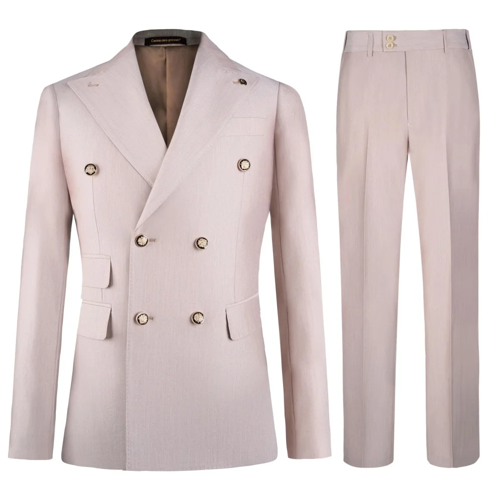 Mens 3-Piece Suit Notched Lapel One Button Slim Fit Formal Jacket Vest Pants Set - Image 3