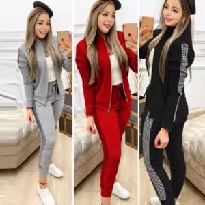 Women Tracksuit Stylish Women's Turtleneck Tracksuit Set Dot Print Sweatshirt Drawstring Pants Slim Fit Sports for Gym for Women