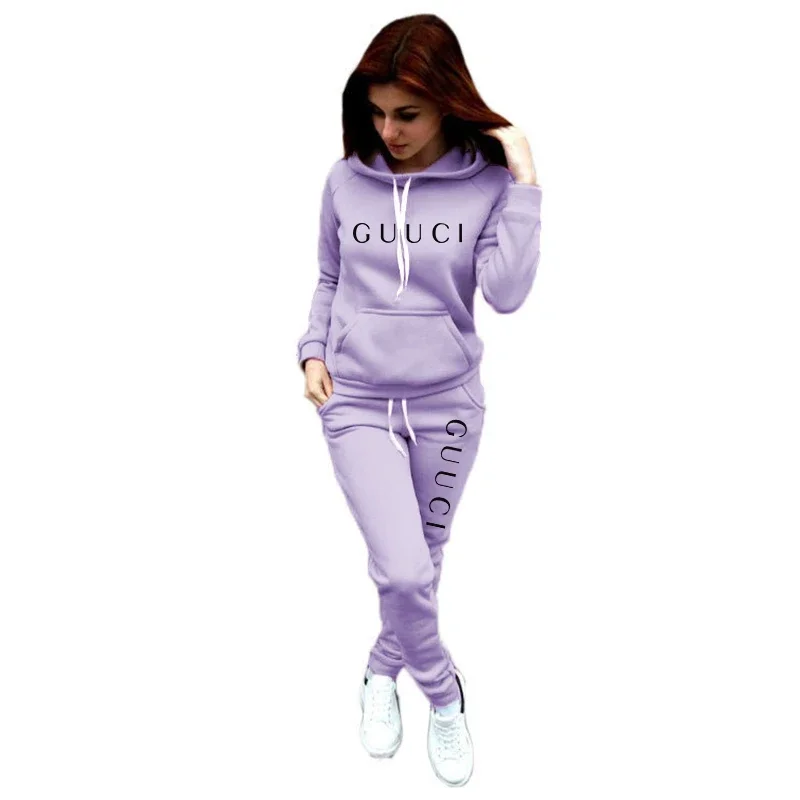 2025 Hot Sale Women Fashion Tracksuit Hoodies and Sweatpants High Quality Ladies Daily Casual Sports Jogging Suit Hooded Outfits - Image 4