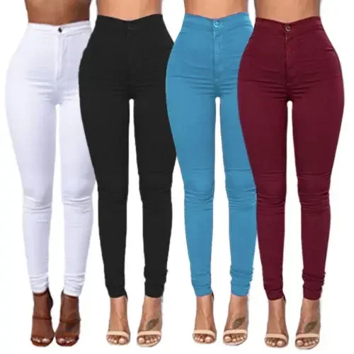 Hot Women Pencil Stretch Slim Denim Skinny Jeans Pants High Waist Jeans Trousers - Image 3
