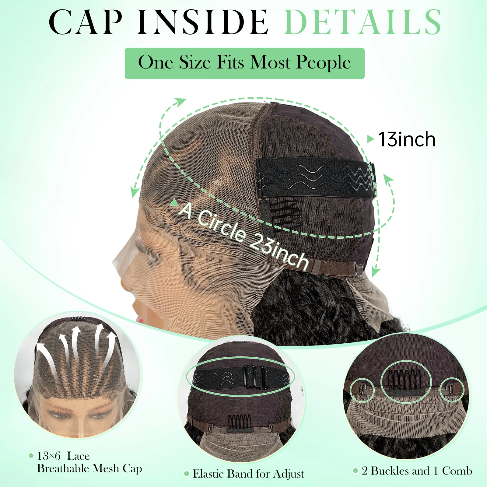 KIMA New Style Water Wave Braided Wigs 26inches 13x6 Lace Front Cornrow Braiding Wigs With Baby Hair For Women - Image 5