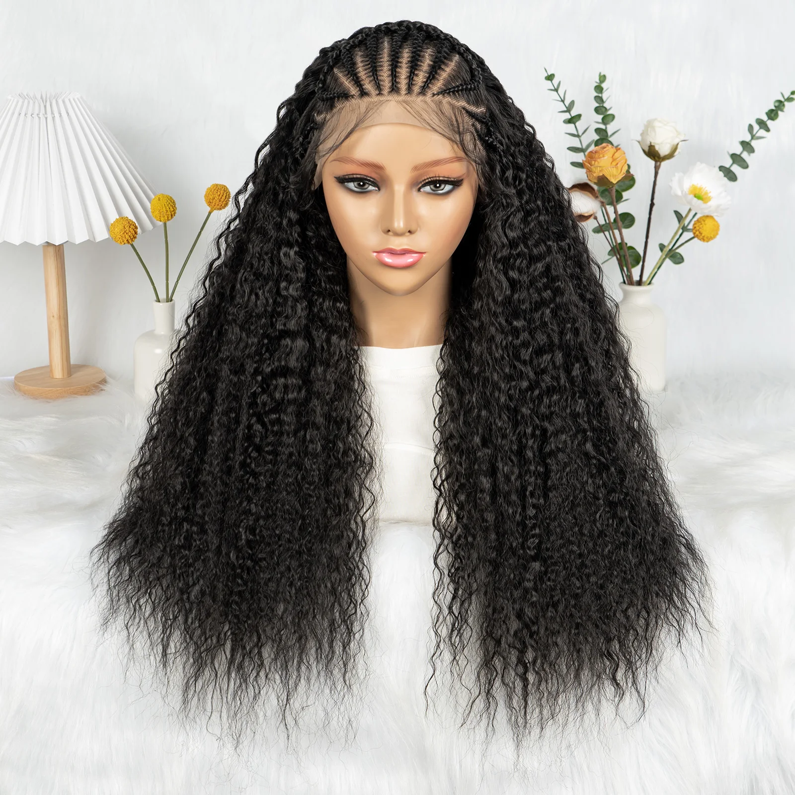 KIMA New Style Water Wave Braided Wigs 26inches 13x6 Lace Front Cornrow Braiding Wigs With Baby Hair For Women - Image 6