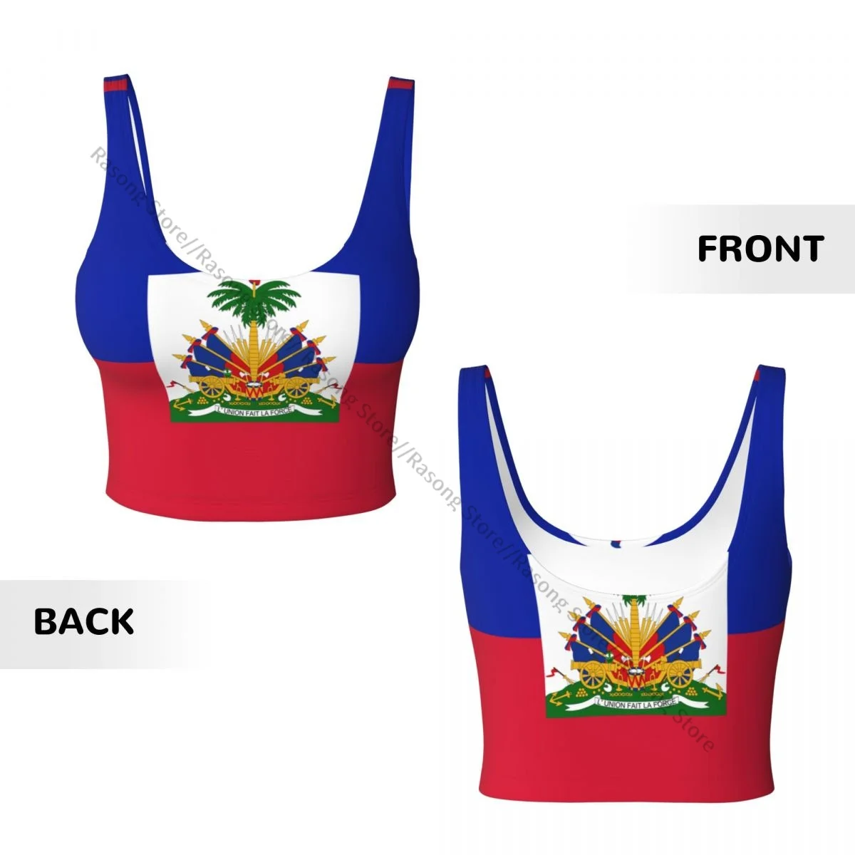 Women Sexy Sports Vest Flag Of Haiti Female Streetwear Sport Lingerie Tee Crop Top - Image 5