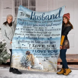 To My Husband I Love You Blanket Gift From Wife Gift For Birthday Anniversary Couples Throws Blanket With Quote Gift For Hubby