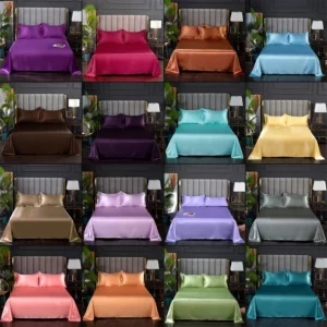 1 Pc Bed Sheet for Summer Ice Cool Fabric Top Sheets Satin Smooth Flat Bed Sheet for Double Bedding (no Pillowcase)