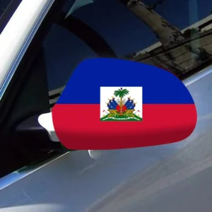 Directly Delivery 2 Pcs Free Size Four-way stretch fabric Haiti Haitian Flags Car Mirror Cover