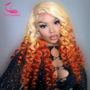 Highlight Deep Wave Wear Go Glueless Wig Orange Wig 13x4 Lace Front Human Hair Wigs For Women Brazilian Lace Frontal Wig