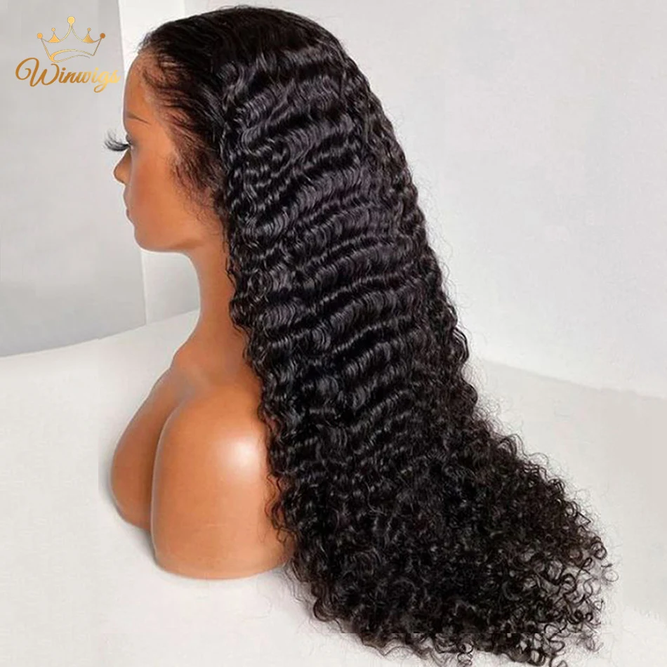 Brazilian 30 34 Inch Kinky Curly 13x4 Lace Front Human Hair Wigs 13x6 HD Lace Frontal Wig Curly 4x4 Lace Closure Wig For Women