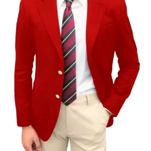 1PieceRed Men's Suit Single Breasted Notch Lapel Jacket Business Casual Blazer Coat High Quality Fashionable Slim Fitting Tuxedo