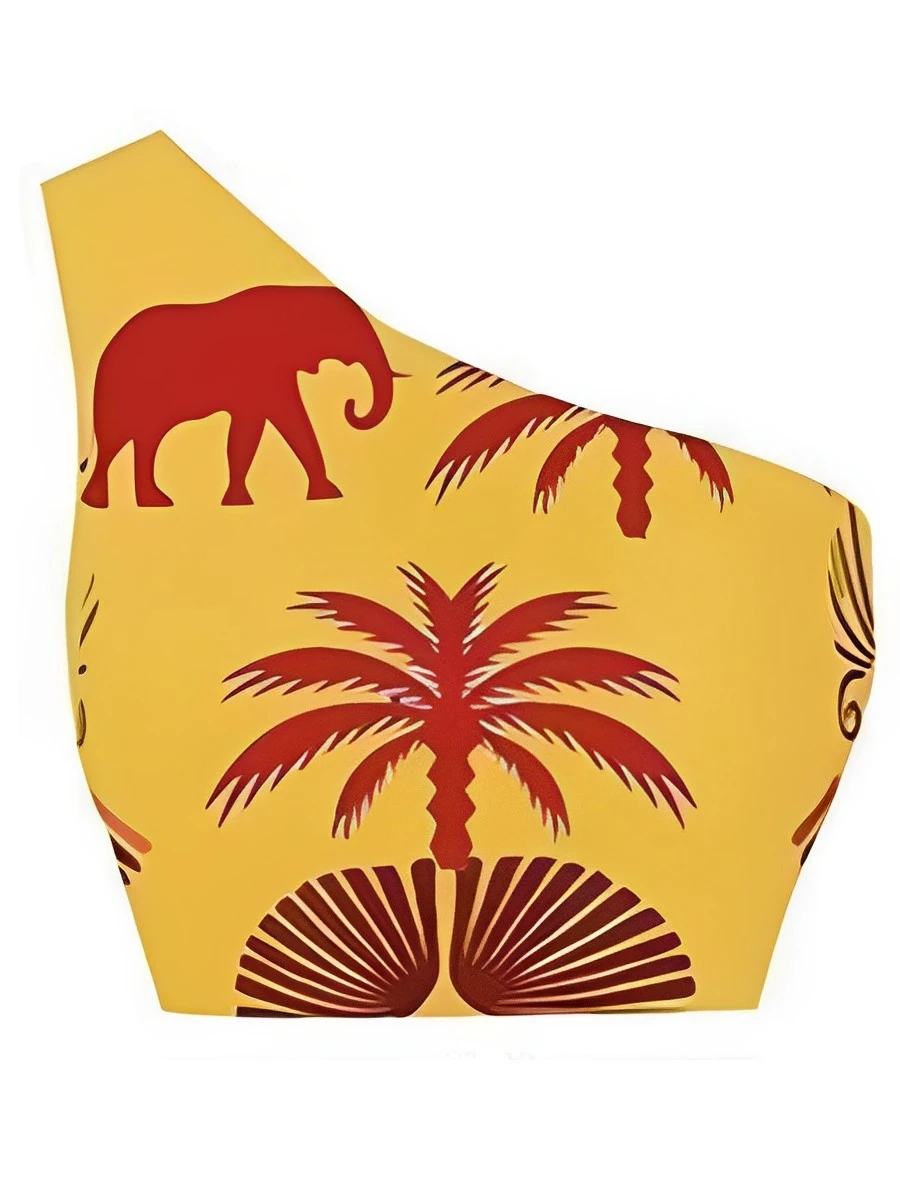 2025 One Shoulder High Waist Bikini Women Swimsuit Female Padded Swimwear Bathers Bathing Swimming Swim Suit Summer Beachwear - Image 6