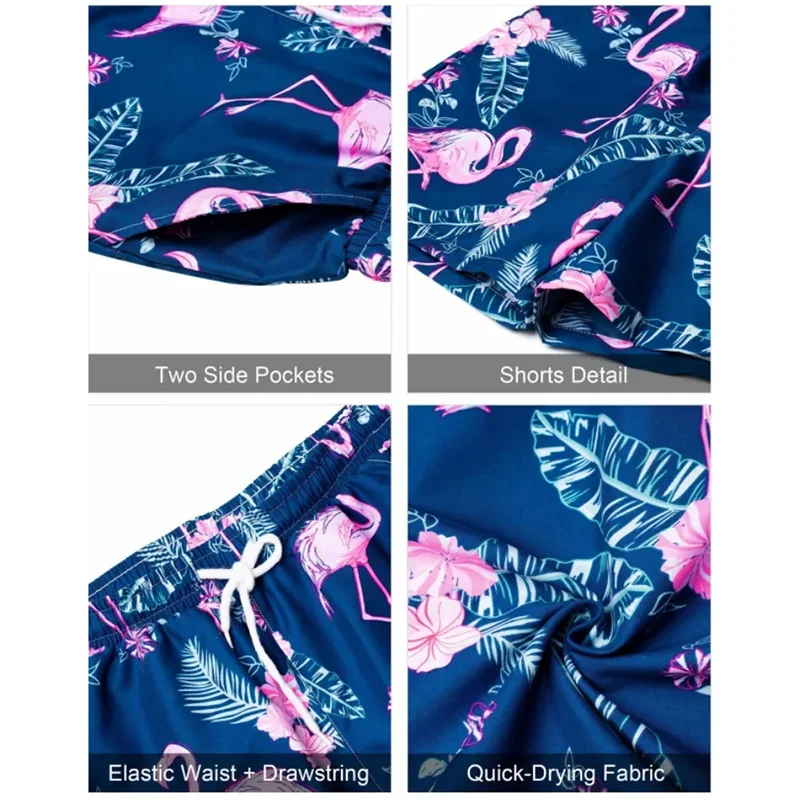 2025 New Men's Summer Holiday Suit Retro Textured Printed Border Shirt Short Sleeve Shorts Two Piece Men's Breathable Pool Suit - Image 2