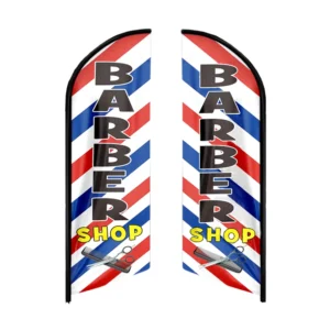 Barber Shop Swooper Feather Flag Custom Beach Banner outdoor Promotion for Business Advertising