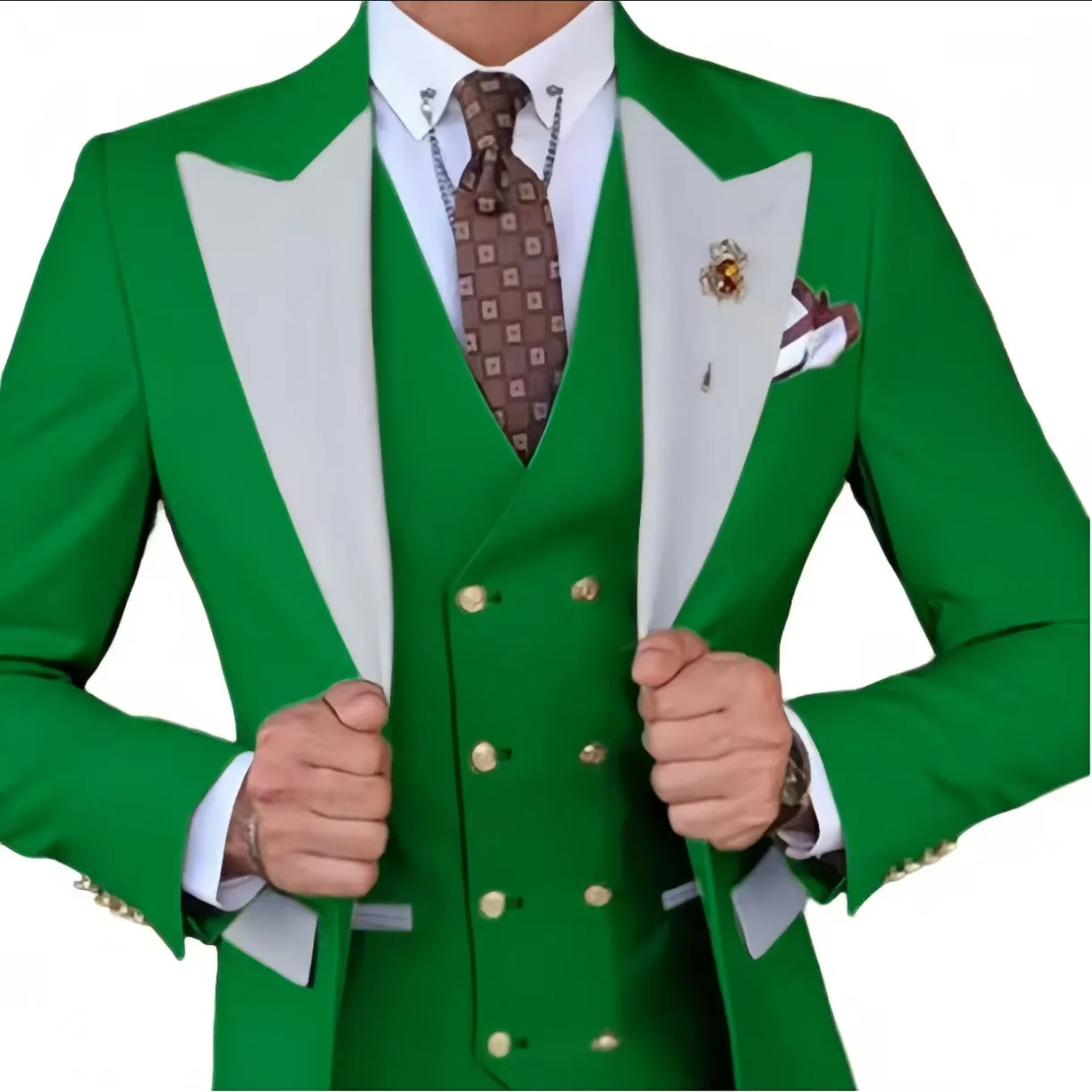 Men's Formal 3Piece Slim Fit Suit Blazer Vest And Pants Classical Style Groomsman Tuxedo Wedding dresses Formal Party Set Prom