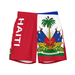 Haitian Flag Beach Shorts Men Quick Dry Surfing Board Shorts Street Casual Swimming Trunks Kids Summer 3d Printed Haiti Shorts