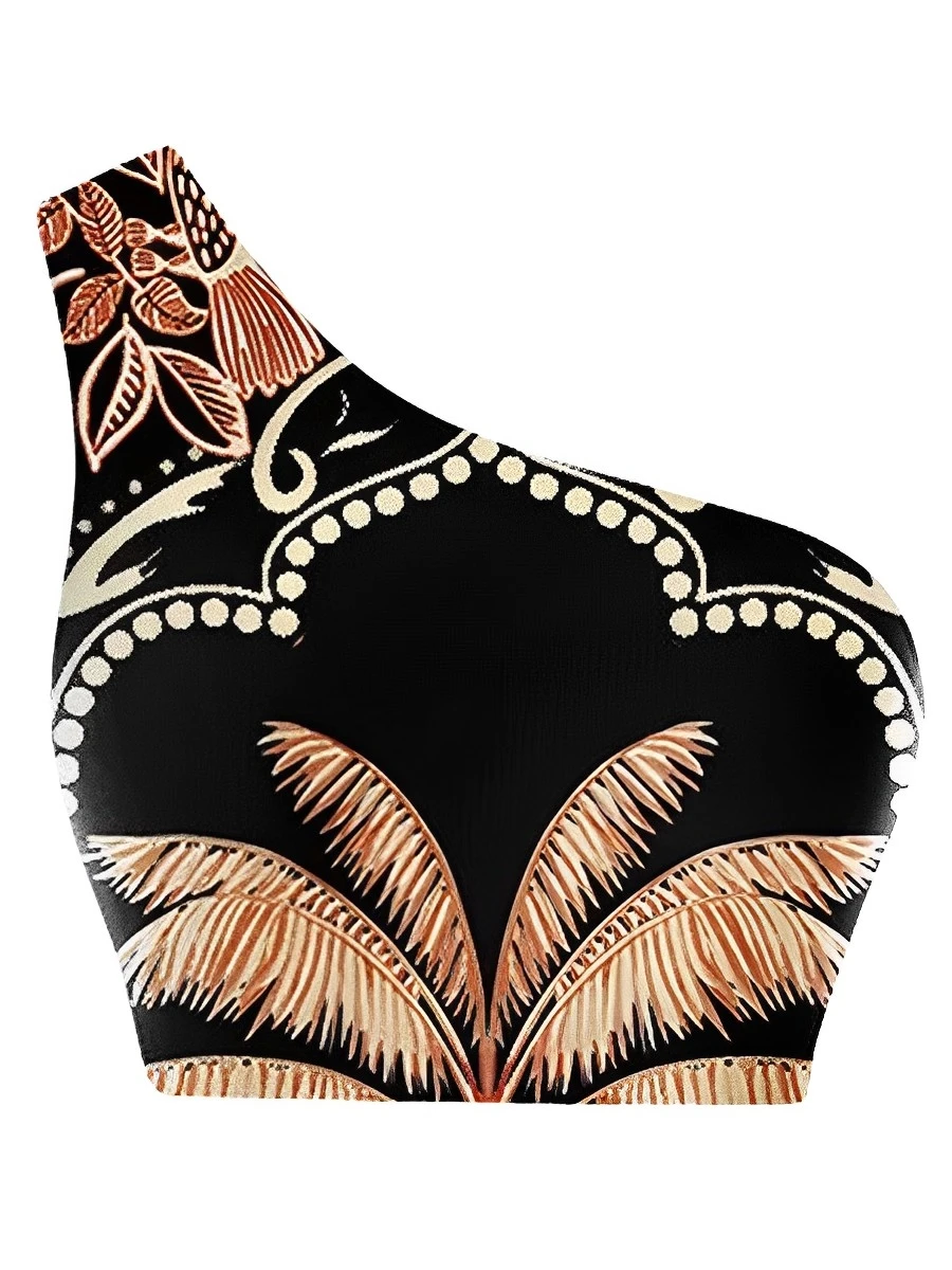 2025 One Shoulder High Waist Bikini Women Swimsuit Female Padded Swimwear Bathers Bathing Swimming Swim Suit Summer Beachwear - Image 4