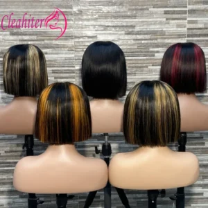 Super Double Drawn 8 Inch Bob Straight 2x6 5x5 Lace Closure Human Hair Wig 15A Grade Vietnamese Hair Wig For Women 210% Density