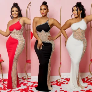 Sexy Summer Women Clothing Mesh Transparent Strap Long Dress One-piece Chic Style Mid-waist Length