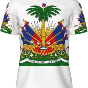 Haitian Flag T-shirt Men 3D Print Haiti Emblem Symbol Vintage T Shirts Summer Fashion Streetwear Short Sleeve Y2k Mens Clothing